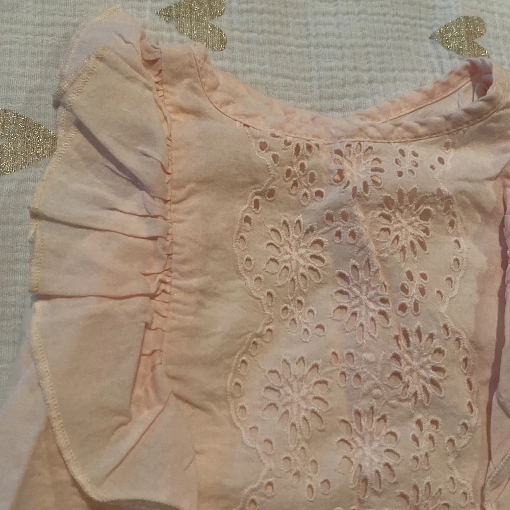 GAP baby girls pink eyelet ruffle top - Picture 2 of 4